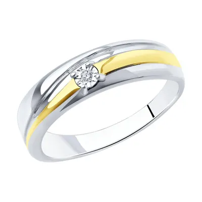 Кольцо из серебра с бриллиантом из серебро