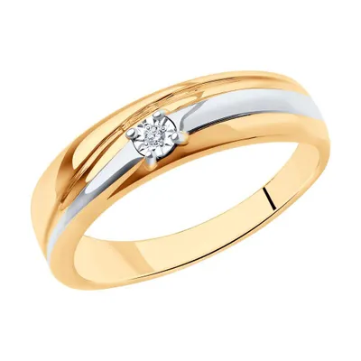 Кольцо из серебра с бриллиантом из серебро