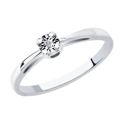 Кольцо из серебра с бриллиантом из серебро