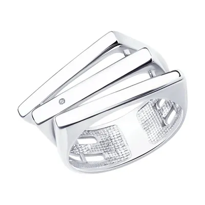 Кольцо из серебра с бриллиантом из серебро