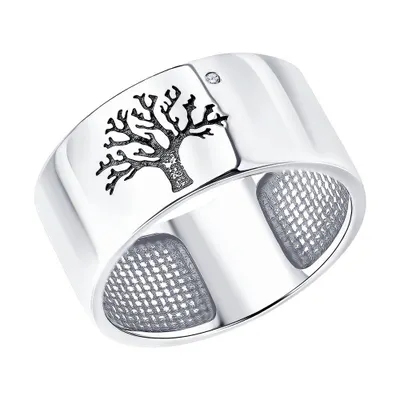 Кольцо из серебра с бриллиантом из серебро