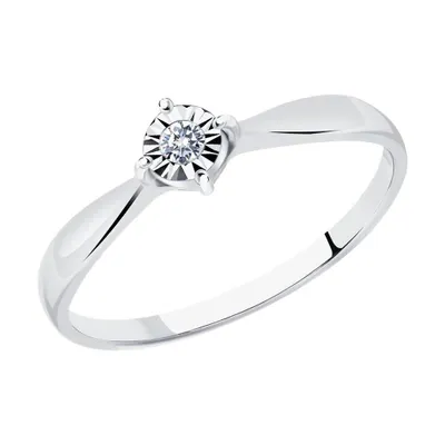 Кольцо из серебра с бриллиантом из серебро