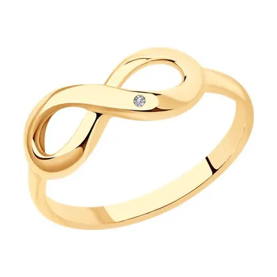 Кольцо из золочёного серебра с бриллиантом из серебро