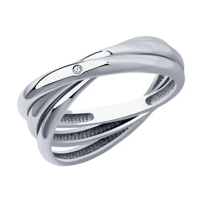 Кольцо из серебра с бриллиантом из серебро