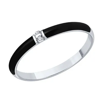 Кольцо из золочёного серебра с бриллиантами и эмалью из серебро