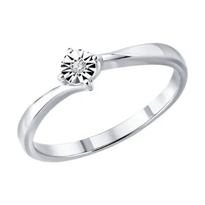 Кольцо из серебра с бриллиантом из серебро