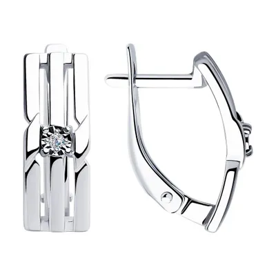 Серьги из серебра с бриллиантами из серебро