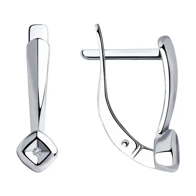 Серьги из серебра с бриллиантами из серебро