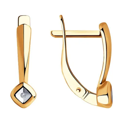 Серьги из серебра с бриллиантами из серебро