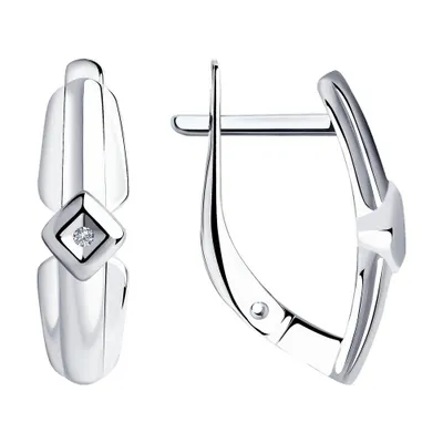 Серьги из серебра с бриллиантами из серебро