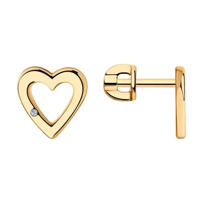 Серьги из золочёного серебра с бриллиантами из серебро