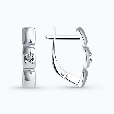 Серьги из серебра с бриллиантами из серебро