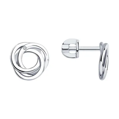 Серьги из серебра с бриллиантами из серебро