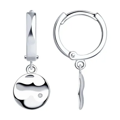 Серьги из серебра с бриллиантами из серебро