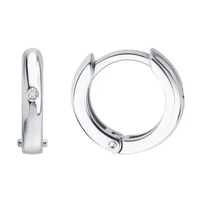 Серьги из серебра с бриллиантами из серебро