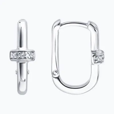 Серьги из серебра с бриллиантами из серебро