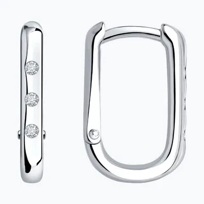 Серьги из серебра с бриллиантами из серебро