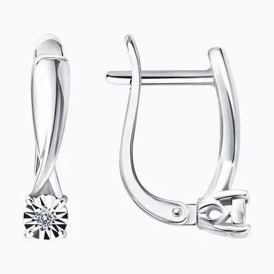 Серьги из серебра с бриллиантами из серебро