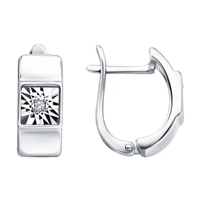 Серьги из серебра с бриллиантами из серебро