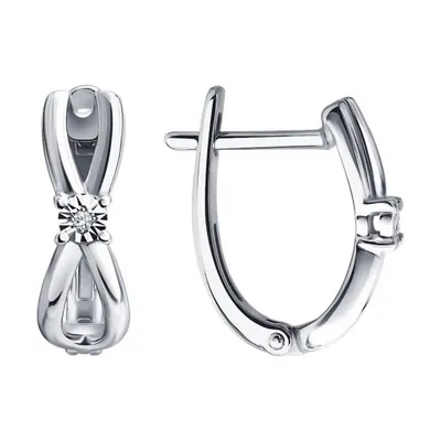 Серьги из серебра с бриллиантами из серебро