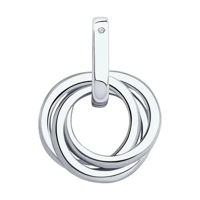 Подвеска из серебра с бриллиантом из серебро