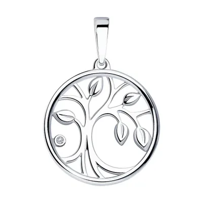 Подвеска из серебра с бриллиантом из серебро