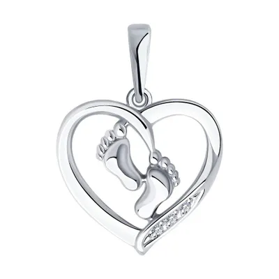 Подвеска из серебра с бриллиантами из серебро