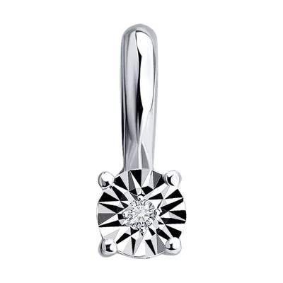 Подвеска из серебра с бриллиантом из серебро