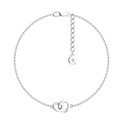 Браслет из серебра с бриллиантом из родированное серебро