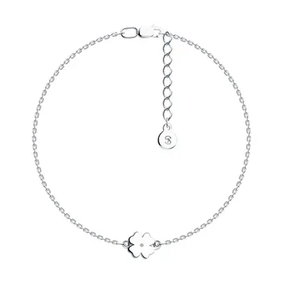 Браслет из серебра с бриллиантом из родированное серебро