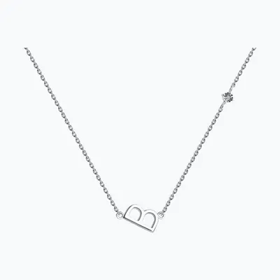 Колье из серебра с бриллиантом из родированное серебро