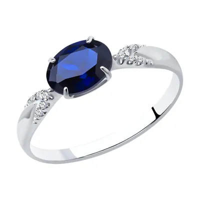 Кольцо из серебра с корундом и фианитами из серебро