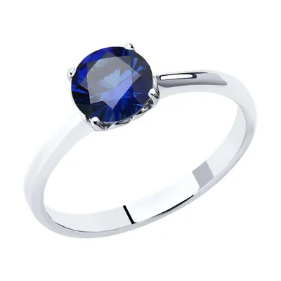 Кольцо из серебра с синим корунд (синт.) из серебро