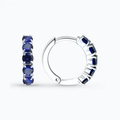 Серьги из серебра с корундами из серебро