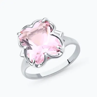 Кольцо из серебра с ситаллом из серебро