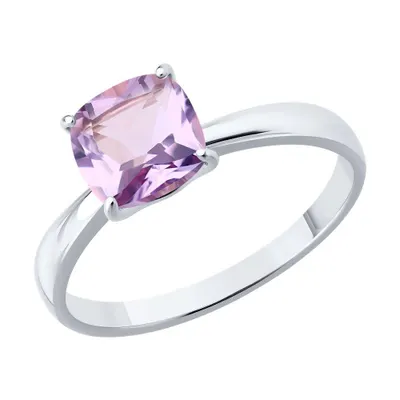 Кольцо из серебра с аметистом из серебро