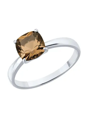 Кольцо из серебра с раухтопазом из серебро