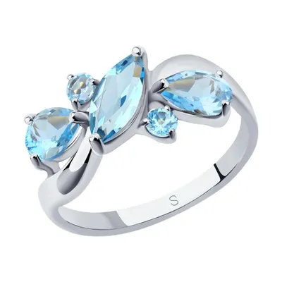 Кольцо из серебра с топазами из серебро