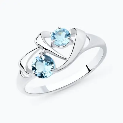 Кольцо из серебра с топазами из серебро