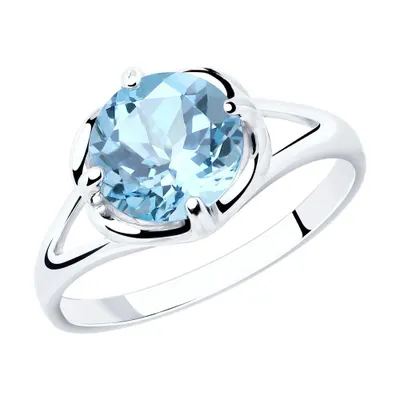 Кольцо из серебра с топазом из серебро