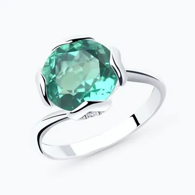 Кольцо из серебра с кварцем и фианитами из серебро