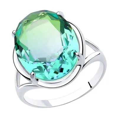 Кольцо из серебра с ситалом синтетическим из серебро