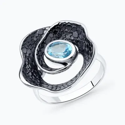 Кольцо из серебра с топазом из серебро