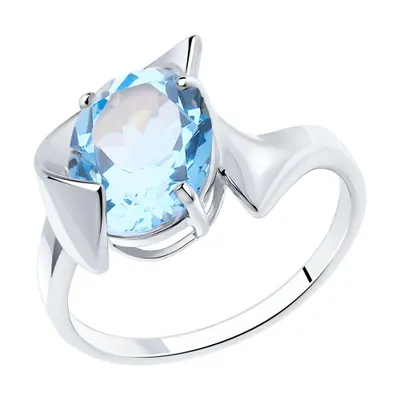 Кольцо из серебра с топазом из серебро