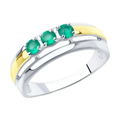 Кольцо из золочёного серебра с агатами из серебро