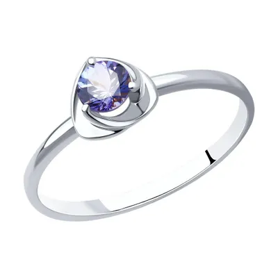 Кольцо из серебра с танзанитом из серебро