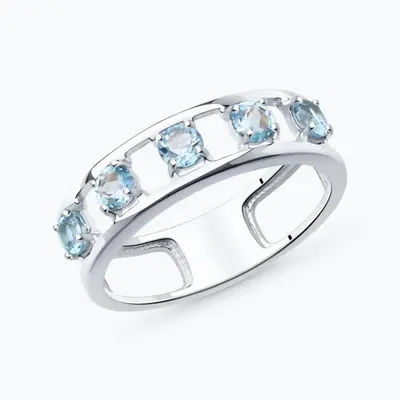 Кольцо из серебра с топазами из серебро