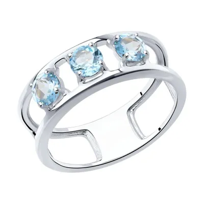 Кольцо из серебра с топазами из серебро