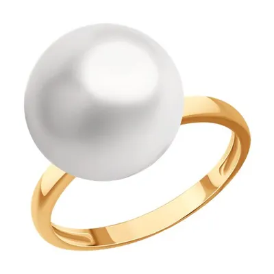 Кольцо из золочёного серебра с жемчугом из серебро