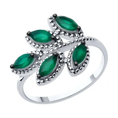 Кольцо из серебра с агатами из серебро